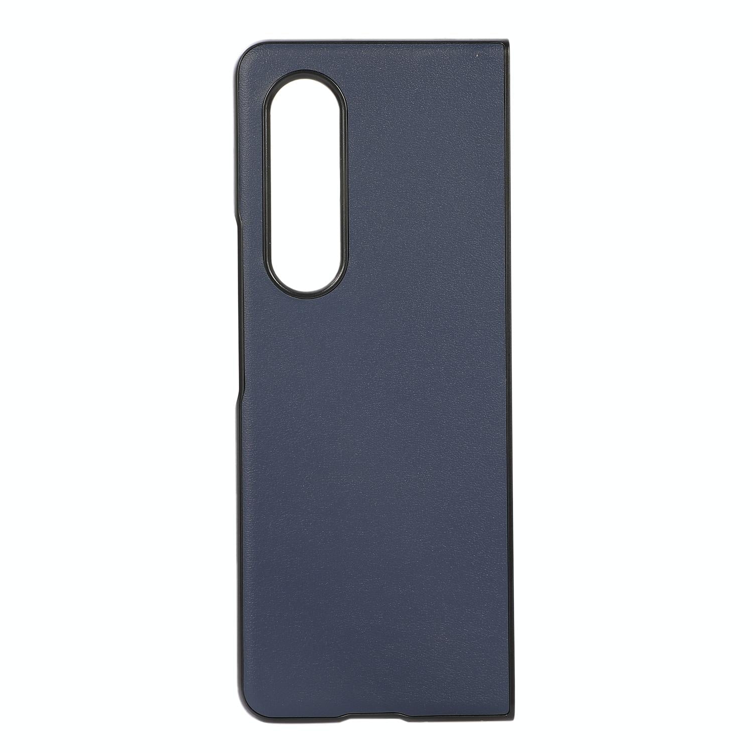 For Samsung Galaxy Z Fold4 5G Sheep Texture Leather Phone Case - Blue 4