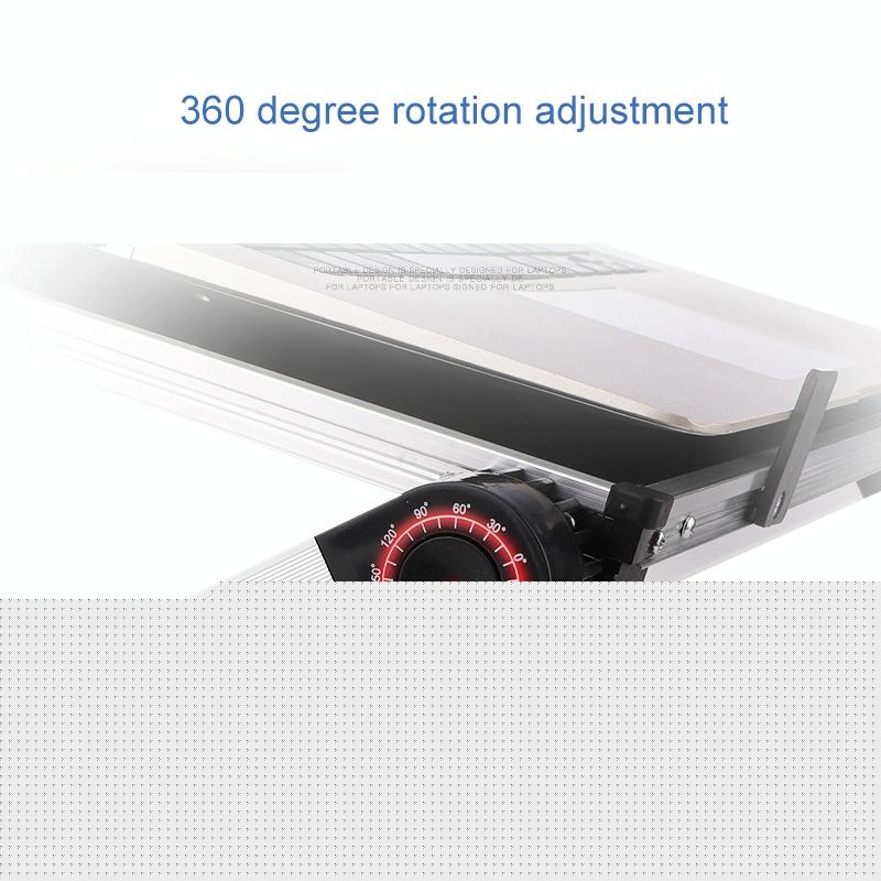 Adjustable Folding Laptop Stand - 360 Degree Rotation Aluminum Alloy - White 12