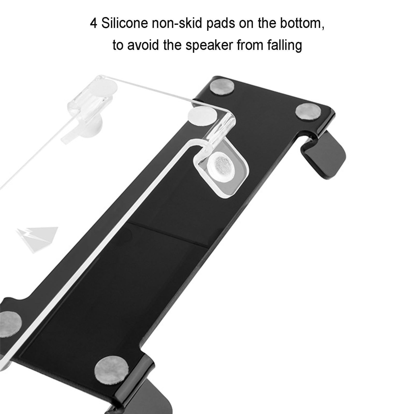 Anti-vibration Desktop Bracket for Bluetooth Speaker - Universal Acrylic Design - Transparent 5