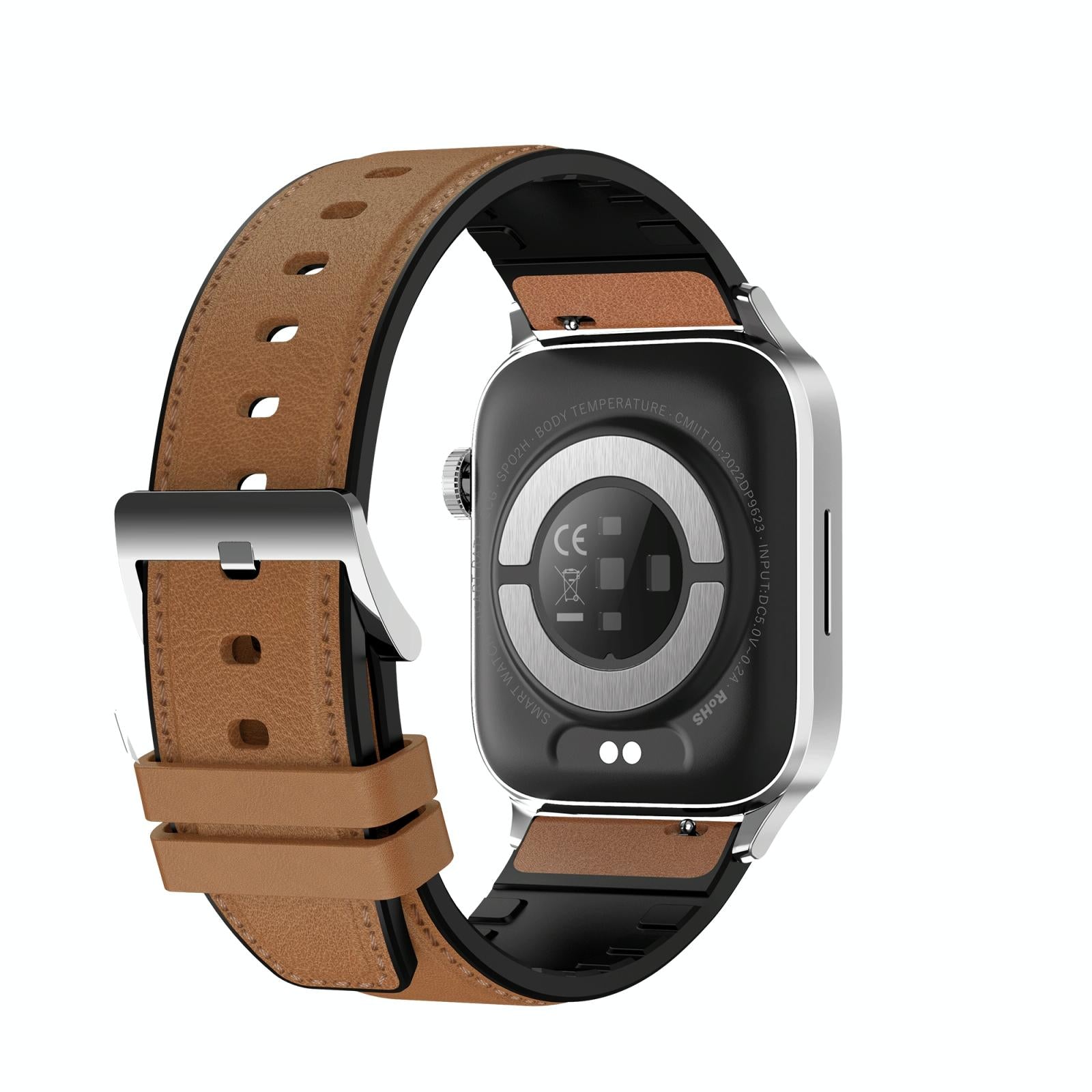 1.85 Inch Tft Screen Leather Band Health Smart Watch Support Bluetooth Call / Plateau Blood Oxygen / Body Temperature / Arrhythmia / Ti Heart Rate Monitoring - Brown 4