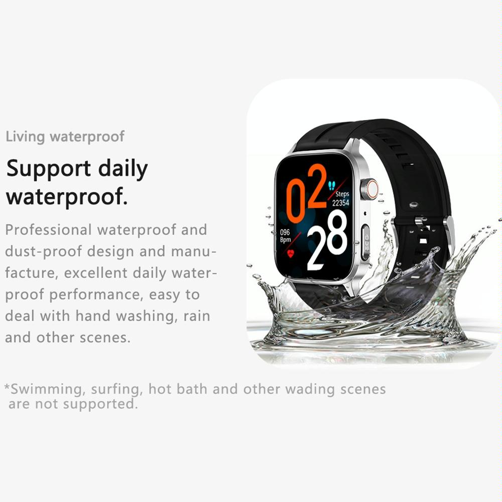 1.85 Inch Tft Screen Leather Band Health Smart Watch Support Bluetooth Call / Plateau Blood Oxygen / Body Temperature / Arrhythmia / Ti Heart Rate Monitoring - Brown 7