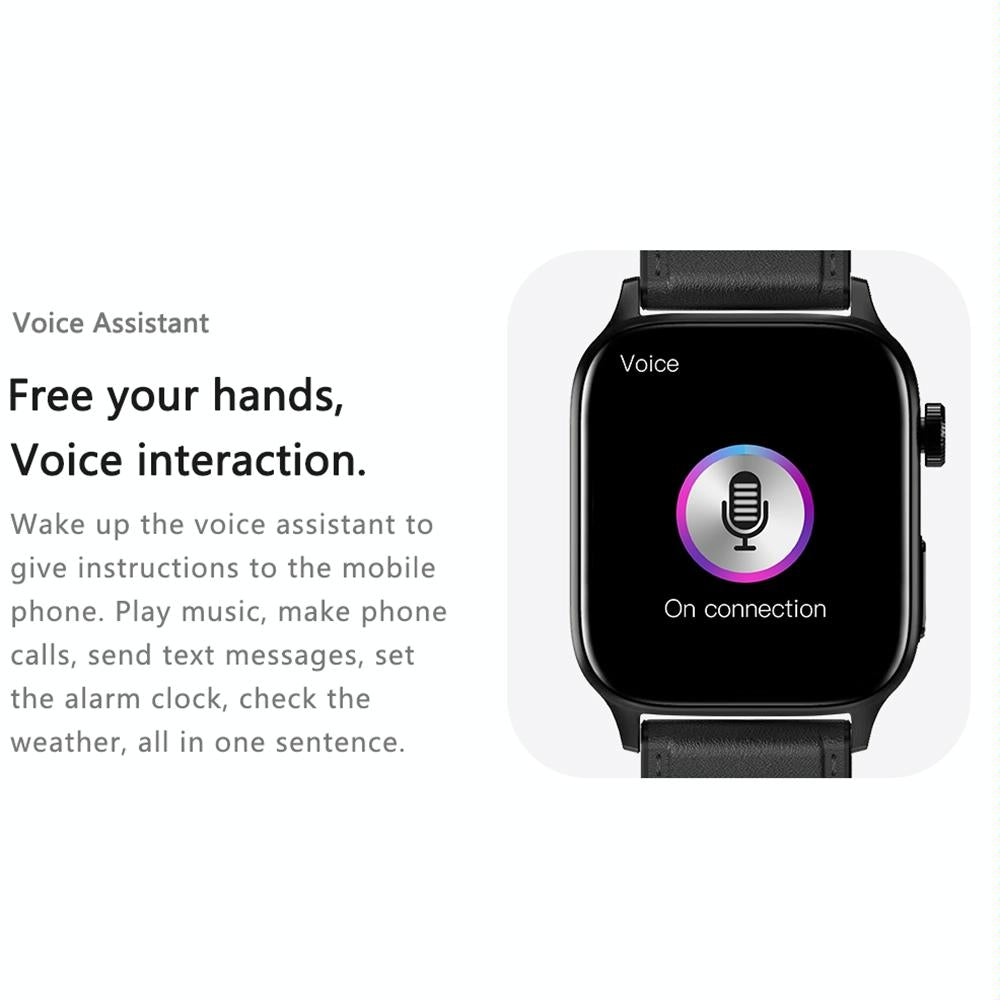 1.85 Inch Tft Screen Leather Band Health Smart Watch Support Bluetooth Call / Plateau Blood Oxygen / Body Temperature / Arrhythmia / Ti Heart Rate Monitoring - Brown 14