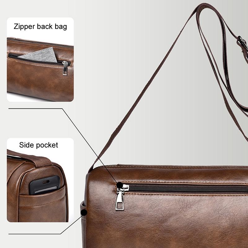 Waterproof Men Crossbody Backpack Large Capacity - Brown 9