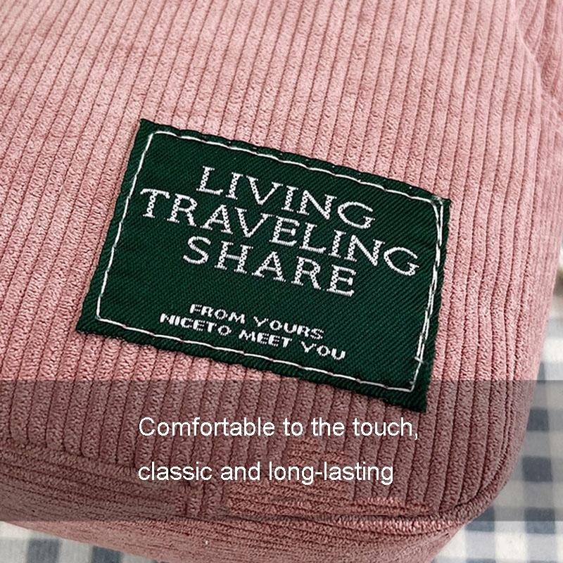 Striped Velvet Crossbody Bag Versatile & Simple - Pink 4