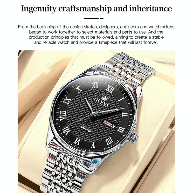 Waterproof Quartz Watch for Men - Multifunctional Business - Black 14