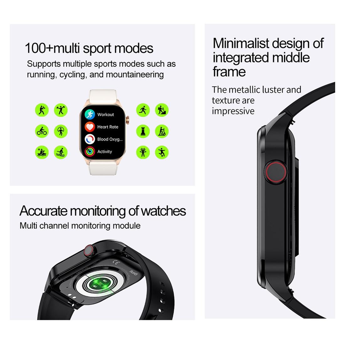 Waterproof Smart Watch With Bluetooth And Blood Oxygen Monitoring - Ip68 - Black 11