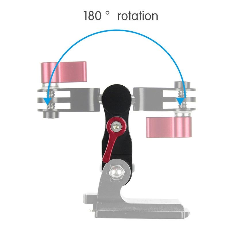 360 Degree Rotating Mount Adapter for Gopro Hero11 - Aluminium Alloy - Blue 4