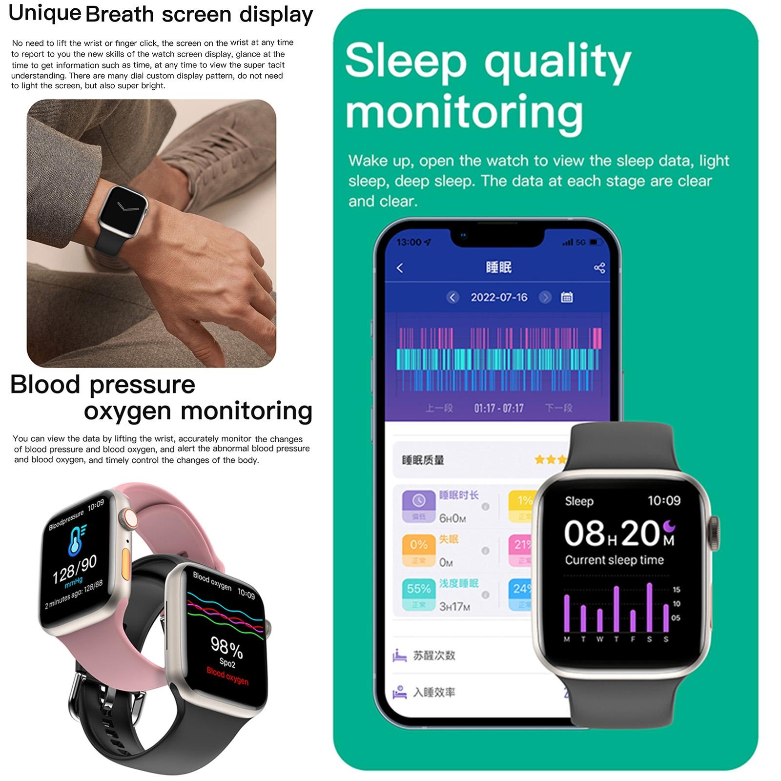 2.01 Inch Waterproof Smart Watch Bt Call / Heart Rate / Blood Pressure / Blood Oxygen - Pink Gold 9