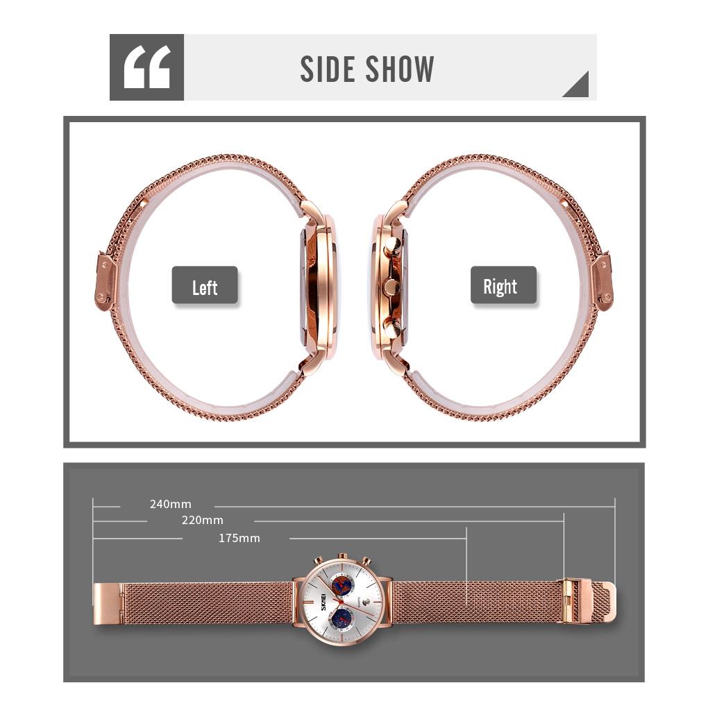 Men Stainless Steel Quartz Watch with Map Pattern Calendar - 9231 - Rose Gold 4