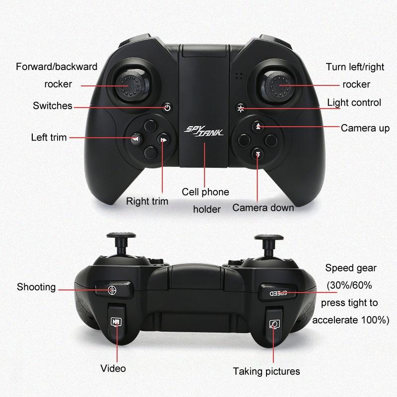 720p Hd Camera Rc Car with Real-time Surveillance and Remote Control - Tank Design - Blue 11