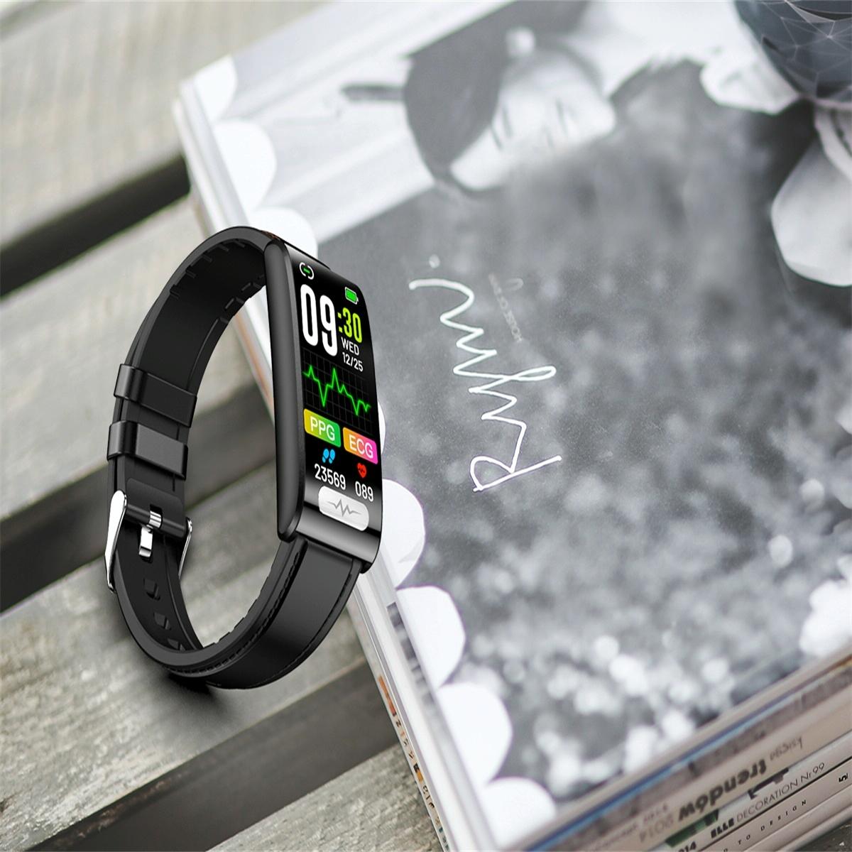 Health Monitoring Smart Leather Strap Watch With Colour Screen - Brown 9