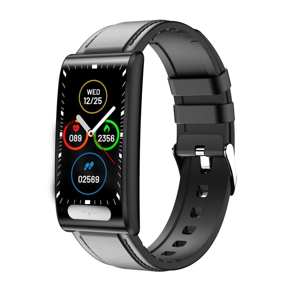 Health Monitoring Smart Leather Strap Watch With Colour Screen - Brown 10
