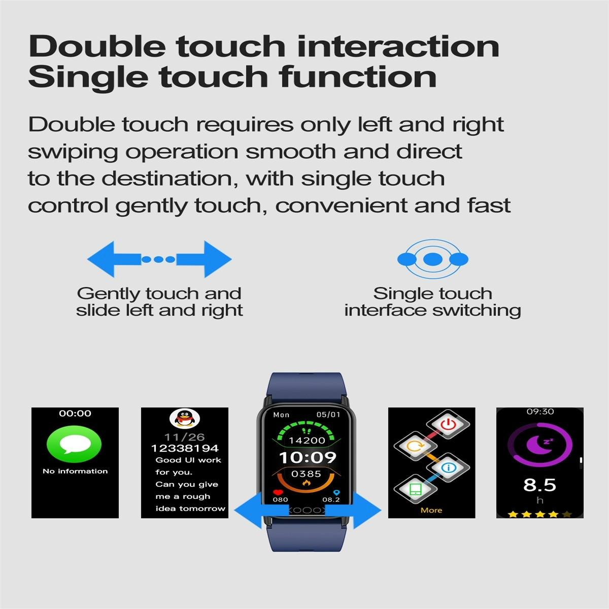 Smart Health Monitoring Watch With Colour Screen - Blue 8