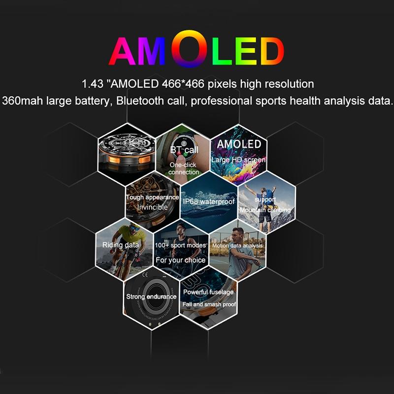 1.43 Inch Amoled Round Screen Steel Strap Smart Watch - Gold 8