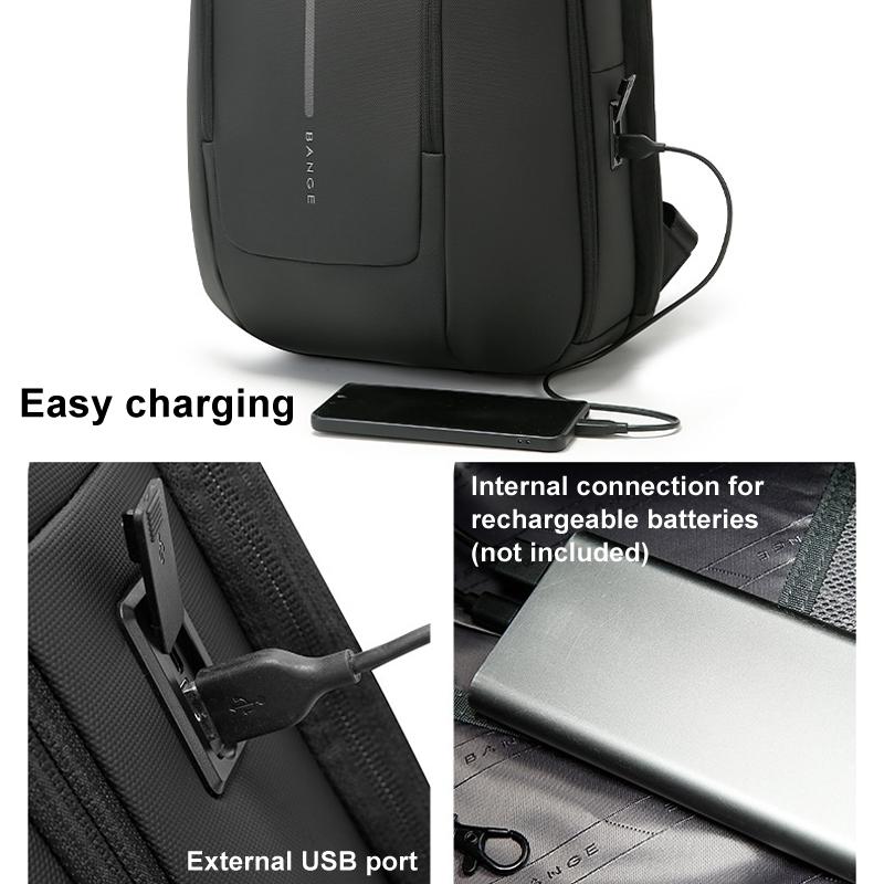 Men Commuter Laptop Backpack - Gray 10