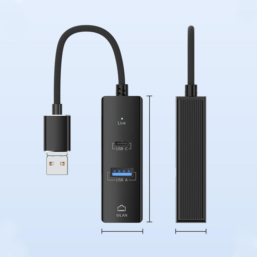 8 Pin To Type-C Rj45 Usb-A Hub Converter - Silver 3