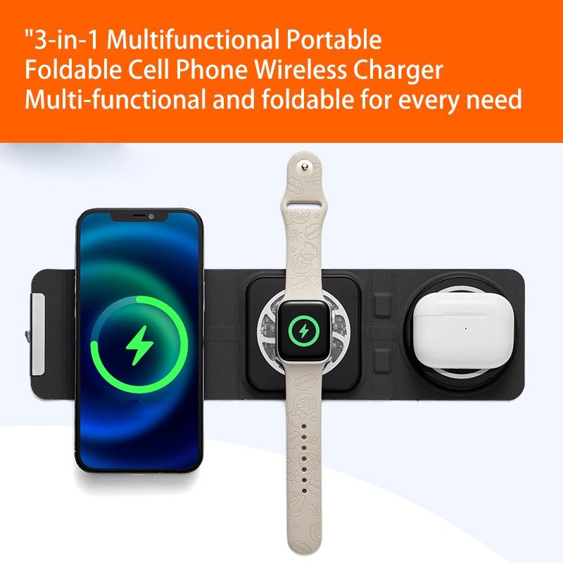 3 In 1 Portable Magsafe Wireless Charger - White 5