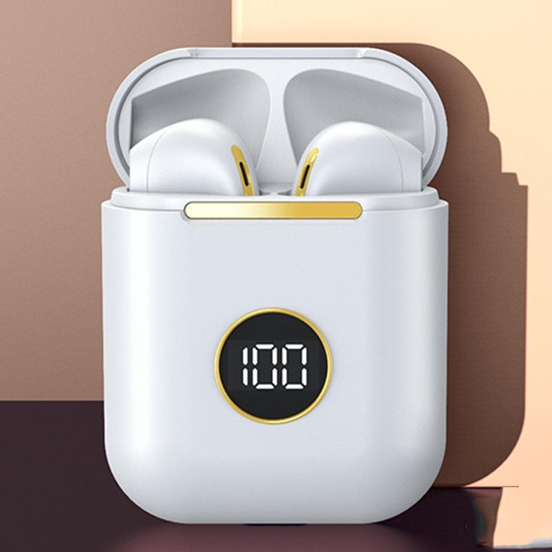 Wireless Sport Bluetooth Headphones with Led Display and Noise Reduction - White 13