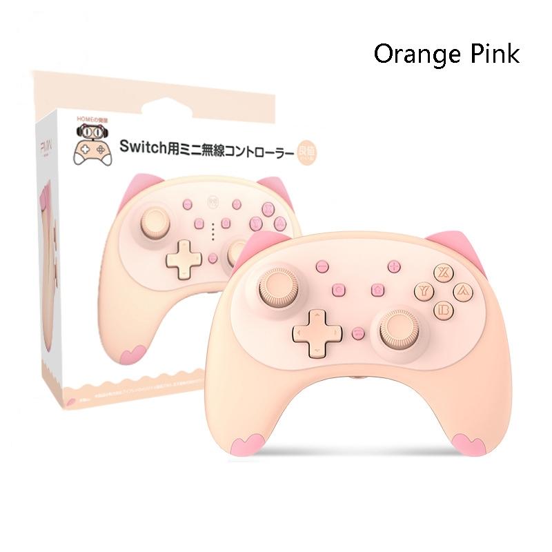 Cat Shaped Wireless Tooth Handle for Nintendo Switch - Orange Pink 12