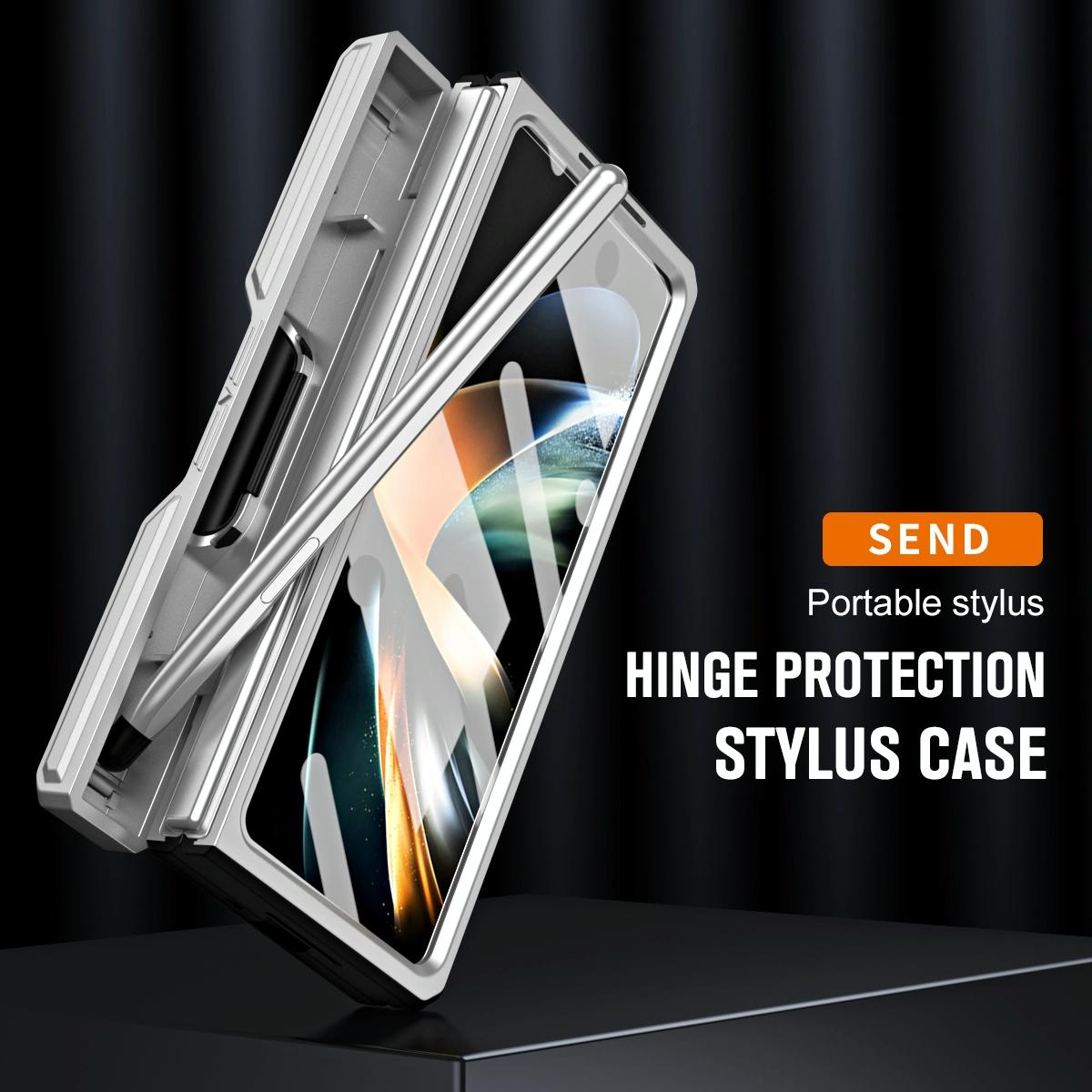 For Samsung Galaxy Z Fold4 5G Shockproof Tpu Pc Case With Pen - Gold 7