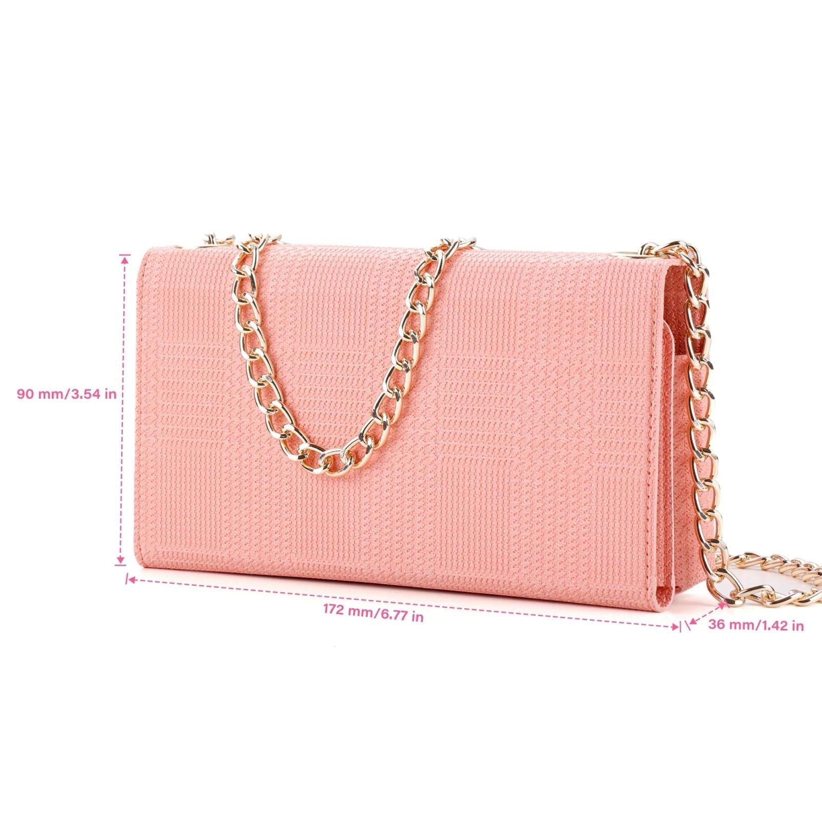 Leather Crossbody Bag With Rfid Protection 20 X 10 X 3.5Cm - Pink 3