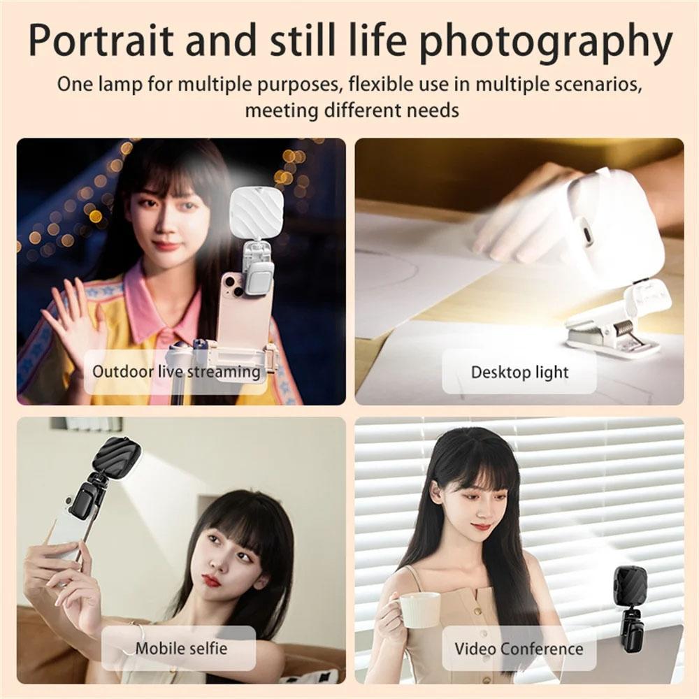 Usb Charging Led Beauty Fill Light for Mobile Phone Live Camera - White 4