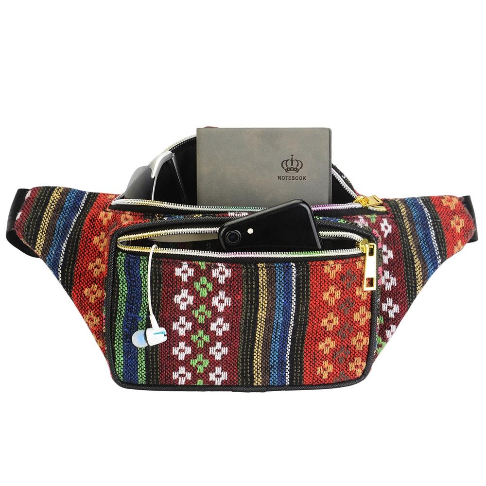 Boho Ethnic Style Waist Bag 34 X 15Cm - Style-B 3