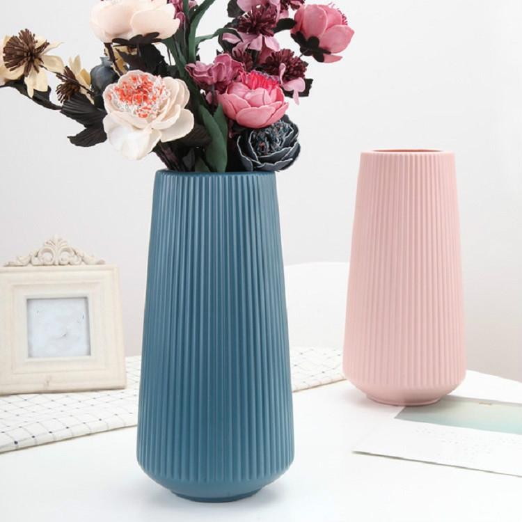 Versatile Plastic Flower Vase for Dry and Wet Arrangements - Pink 15