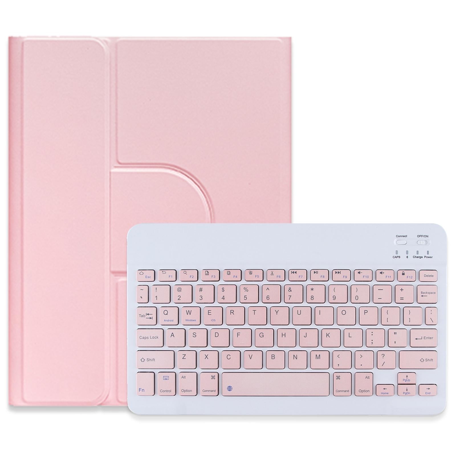 360 Degree Rotatable Bluetooth Keyboard Leather Case - Square Button - Mist Blue - For Ipad 10Th Gen 10.9 2022 10