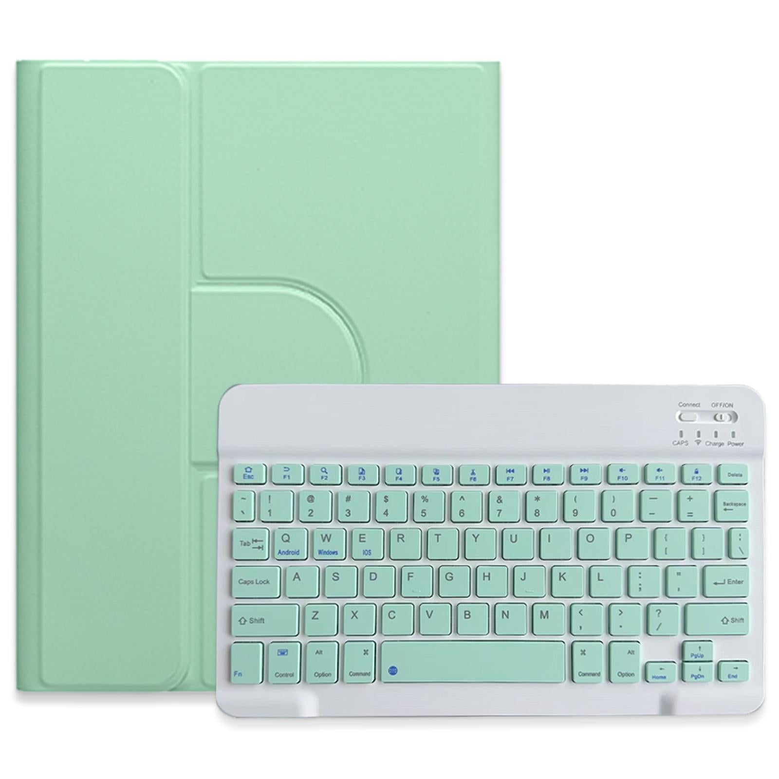 360 Degree Rotatable Bluetooth Keyboard Leather Case - Square Button - Mist Blue - For Ipad 10Th Gen 10.9 2022 14