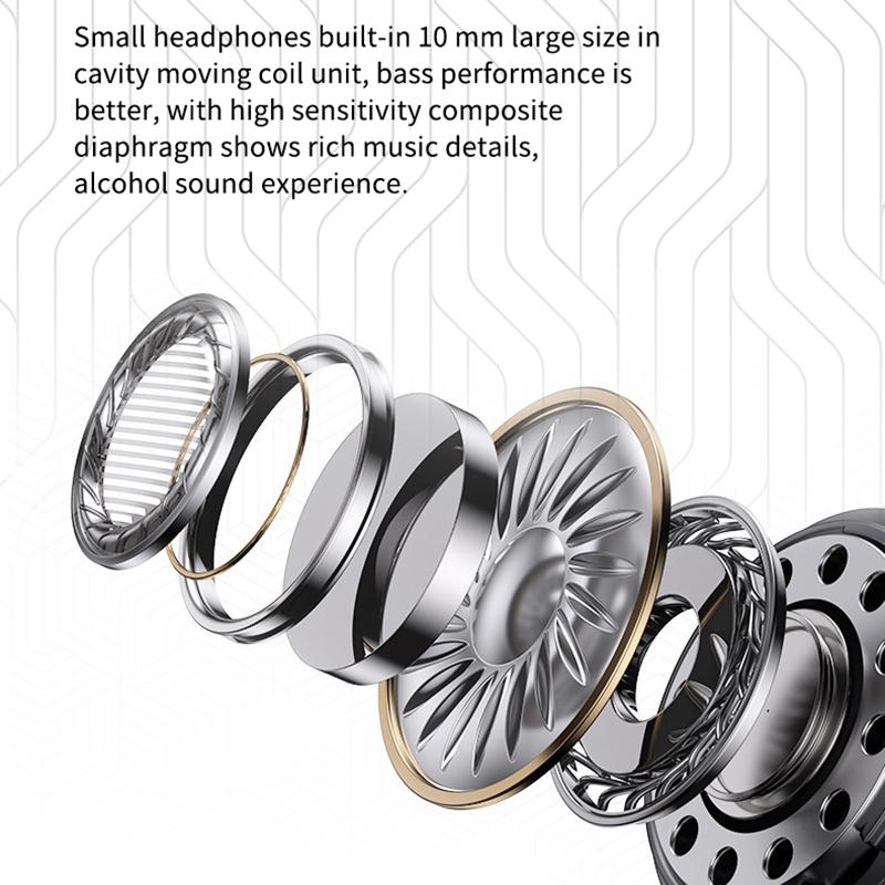 Smart Digital Display Bluetooth Earphones with Transparent Capsule Design - White 8