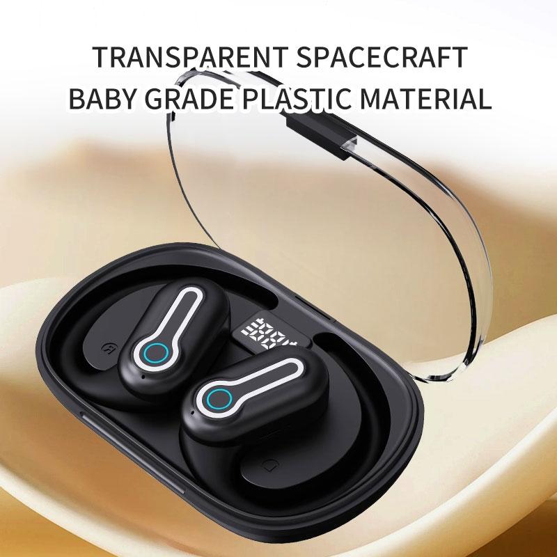 Wireless Stereo Earphones with Charging Case - Hanging Ear Design - White 6