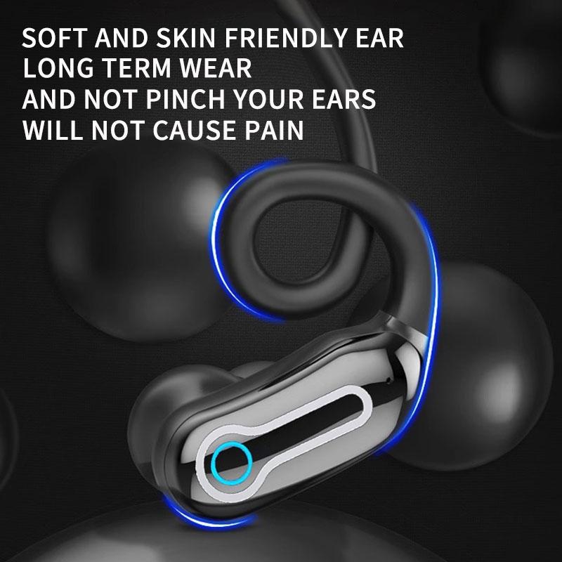 Wireless Stereo Earphones with Charging Case - Hanging Ear Design - White 8