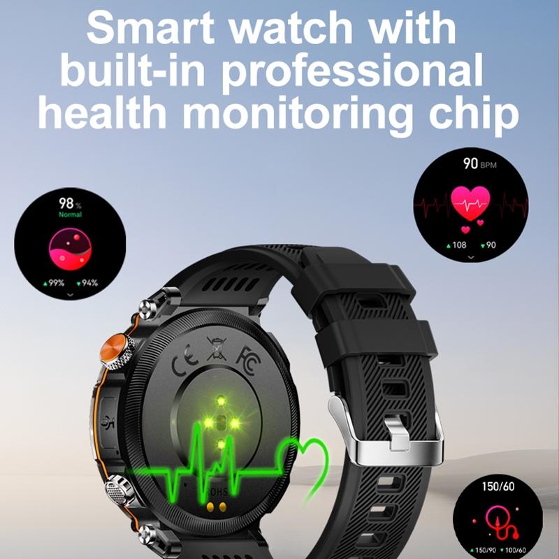 Waterproof Smart Watch With Flashlight And Compass - 1 Inch - Black 13