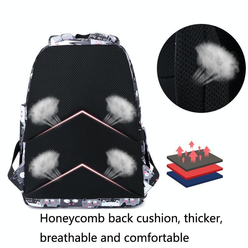 Student Backpack Set - Printed Design - Pink 7