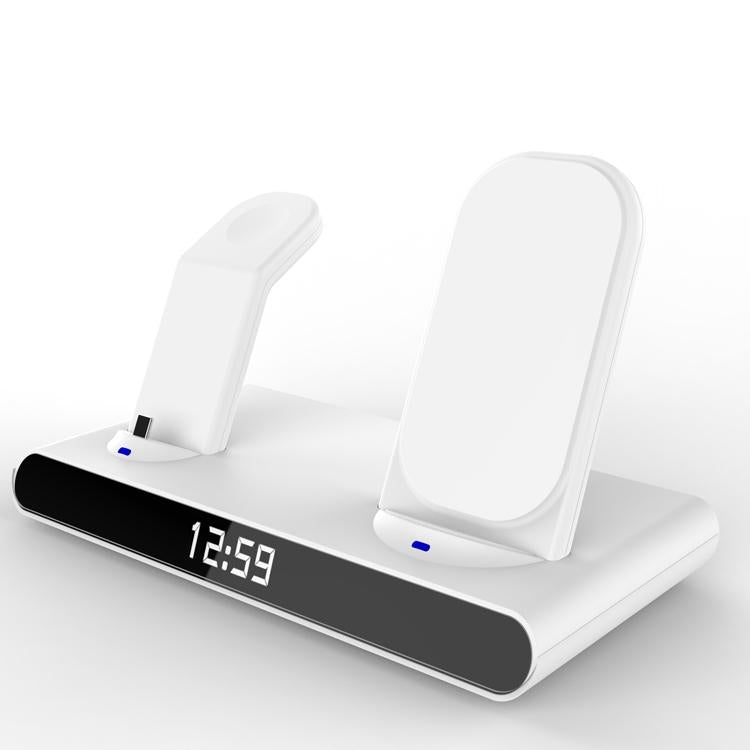 15W Wireless Fast Charge Stand With Clock And Folding Design-White 3