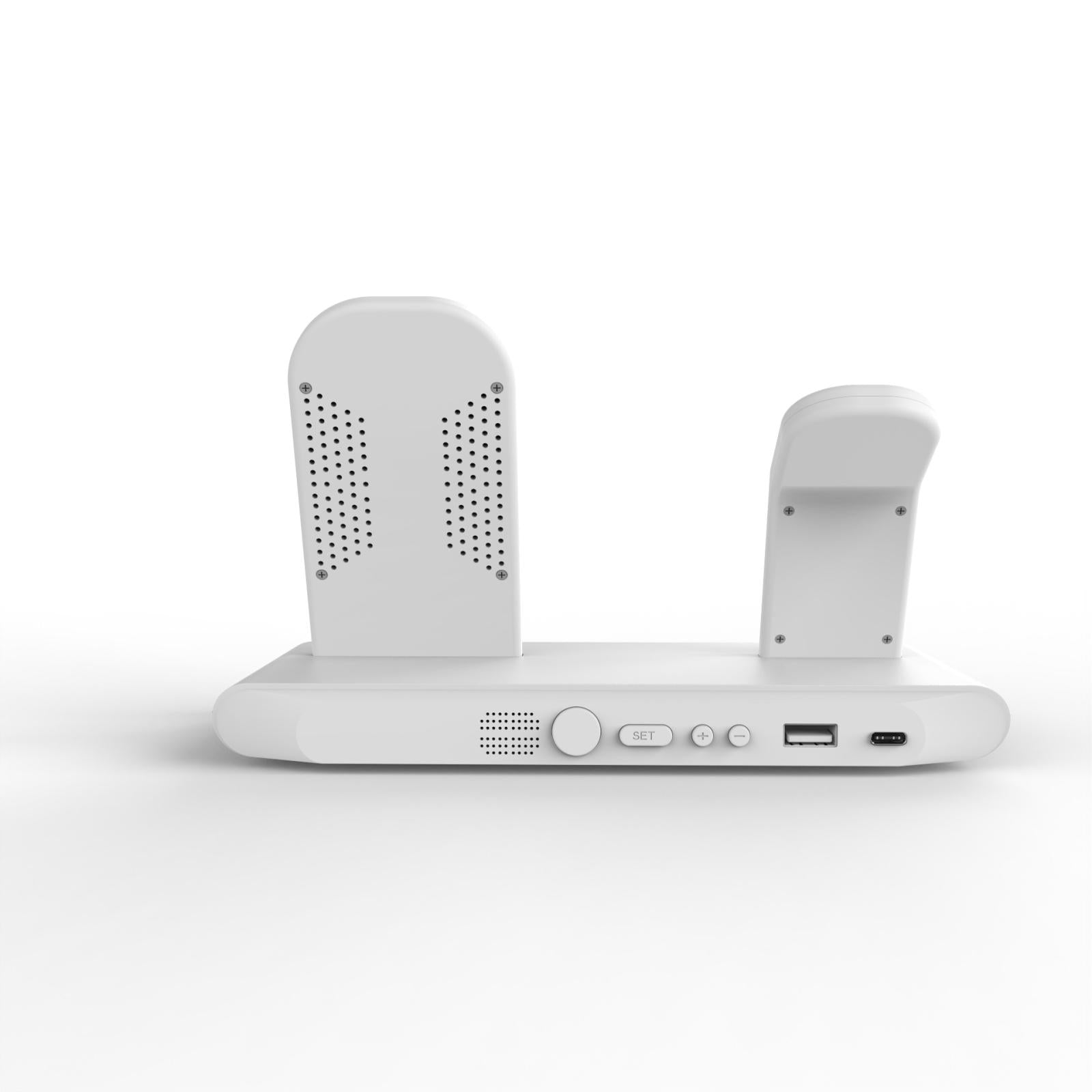 15W Wireless Fast Charge Stand With Clock And Folding Design-White 8