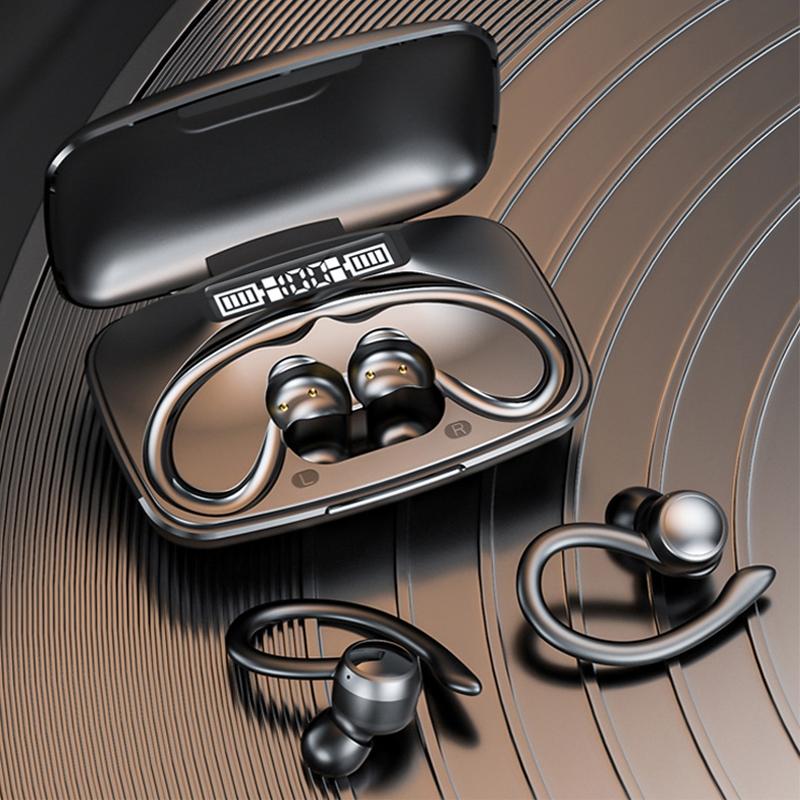 Led Bluetooth Earphones with Noise Reduction and Power Bank Function - Blue 3