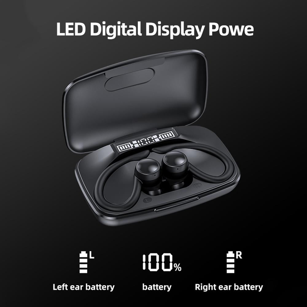 Led Bluetooth Earphones with Noise Reduction and Power Bank Function - Blue 8