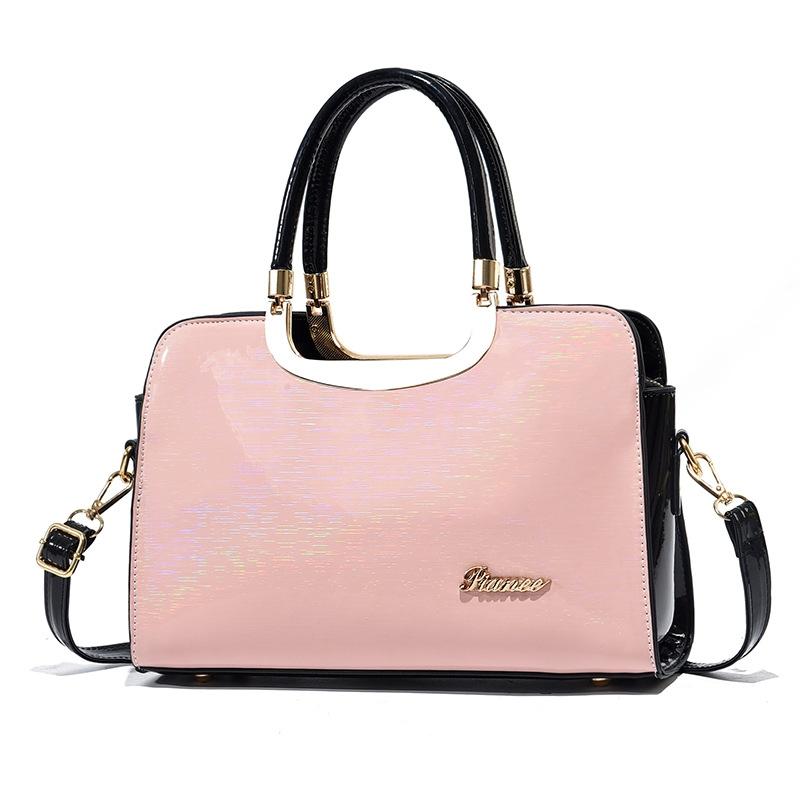 Large Capacity Leather Commuter Handbag - Bright - Khaki 10