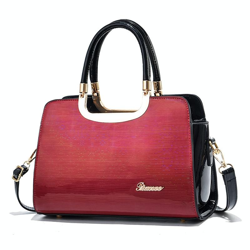 Large Capacity Leather Commuter Handbag - Bright - Khaki 14