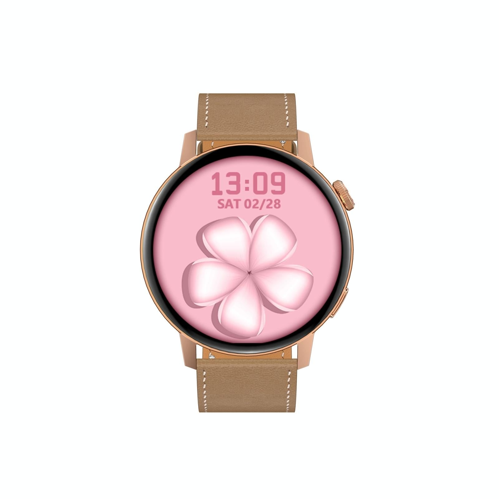 Smart Leather Watch With Colour Screen - Silver 13