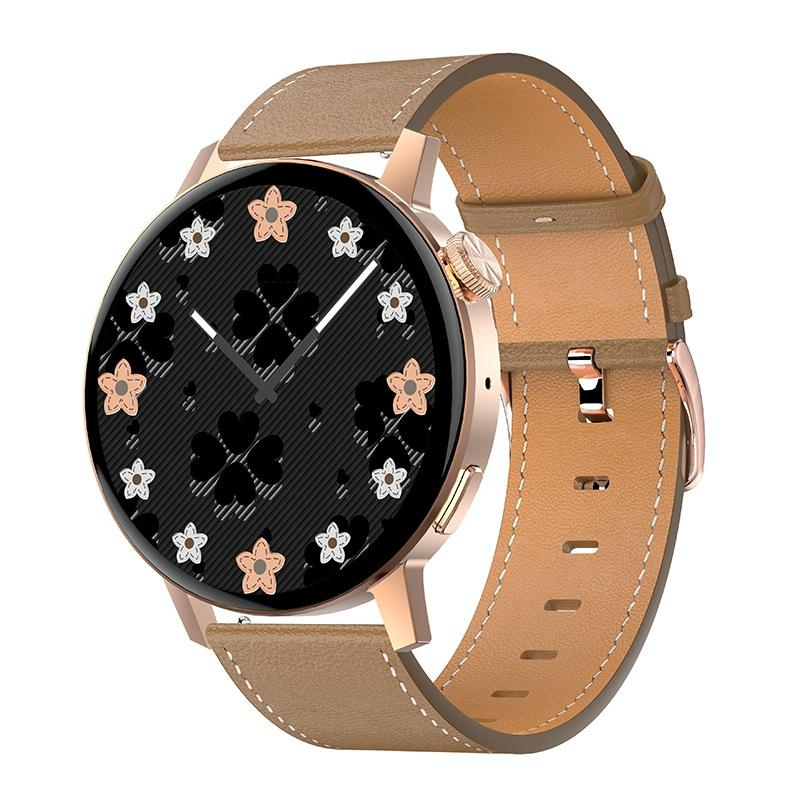 Smart Leather Watch With Colour Screen - Silver 15