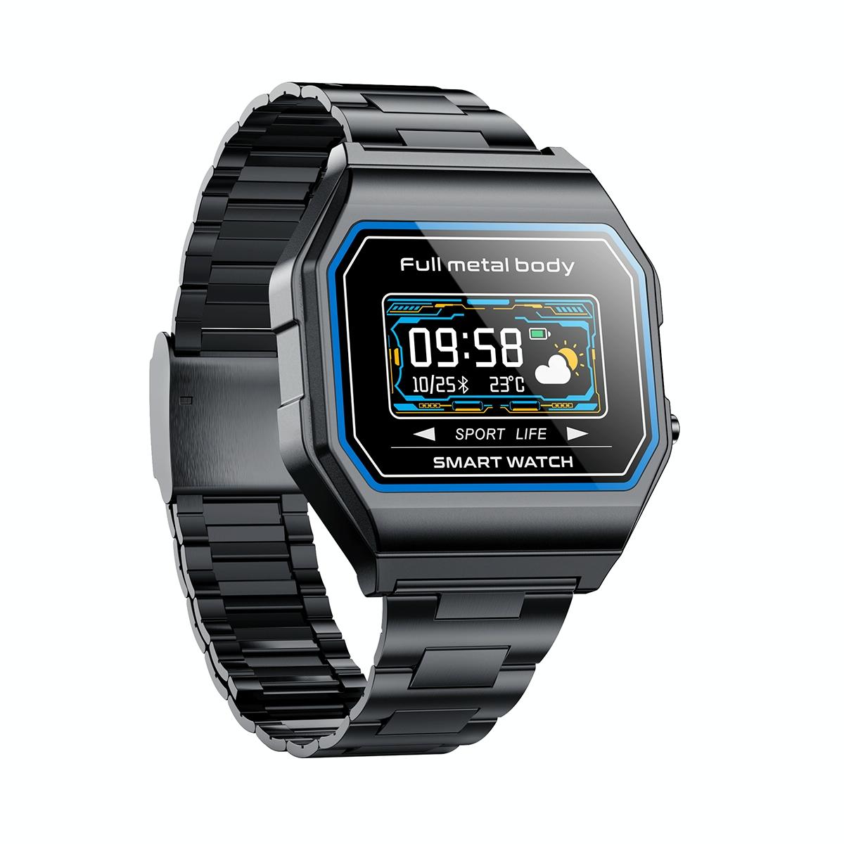 Waterproof Steel Smart Watch With Colour Screen - Gold 3