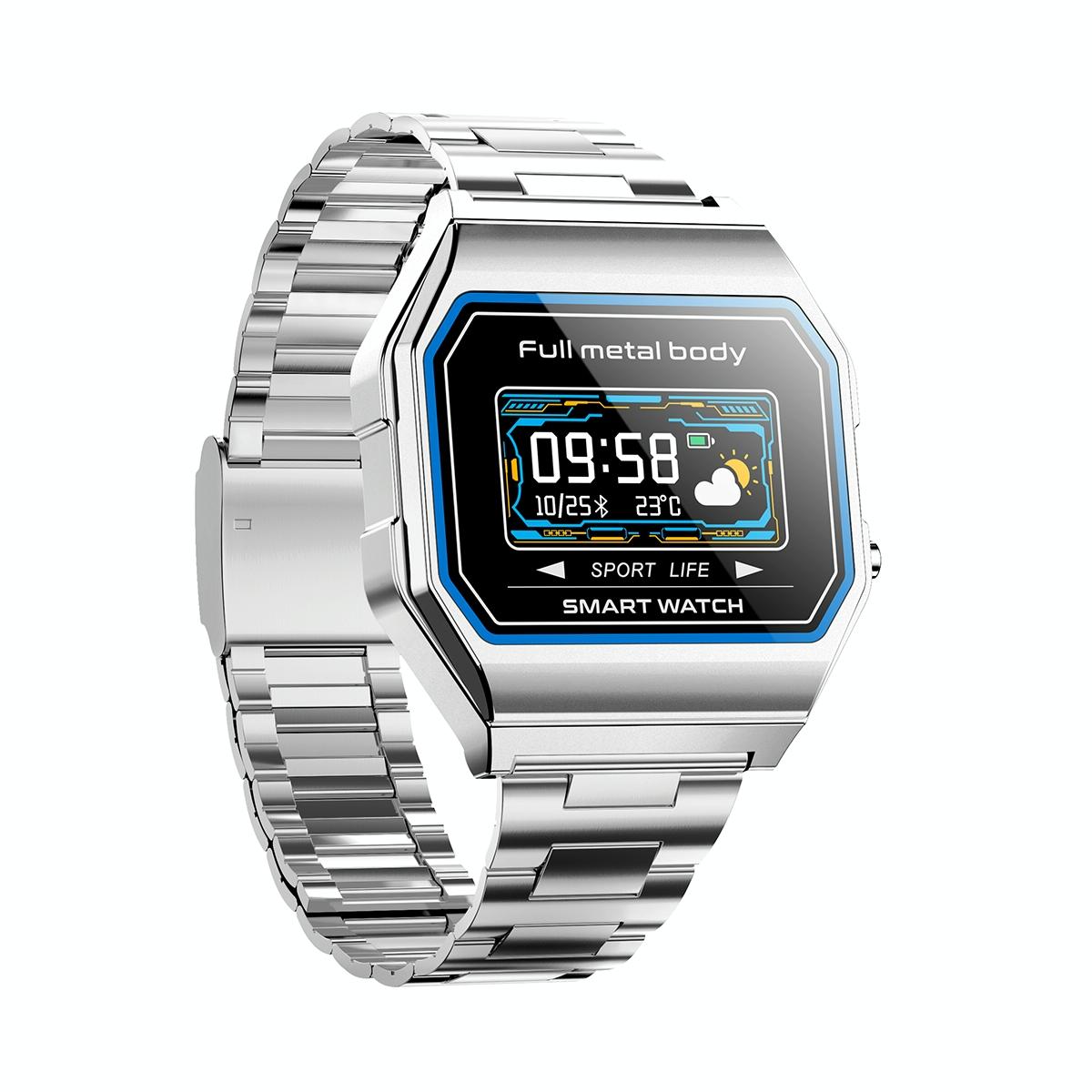 Waterproof Steel Smart Watch With Colour Screen - Gold 12