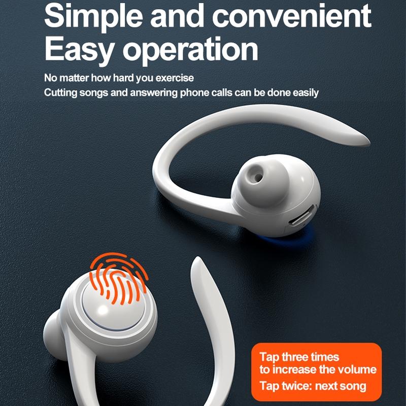 Wireless Hanging Ear Sports Earphone with True Sound - White 6