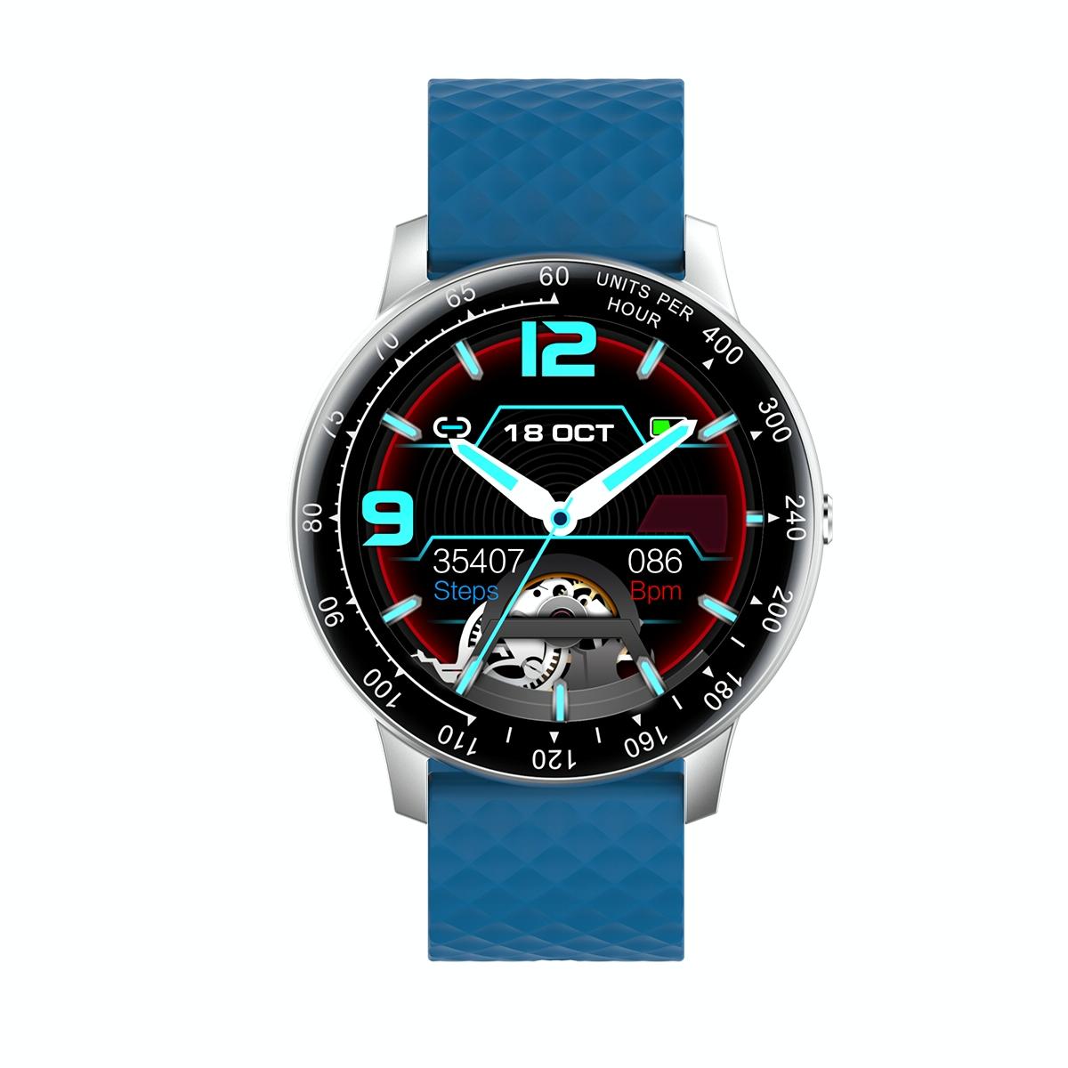 1.75 Inch Hd Round Screen Silicone Strap Smart Sports Watch - Lake Blue 3
