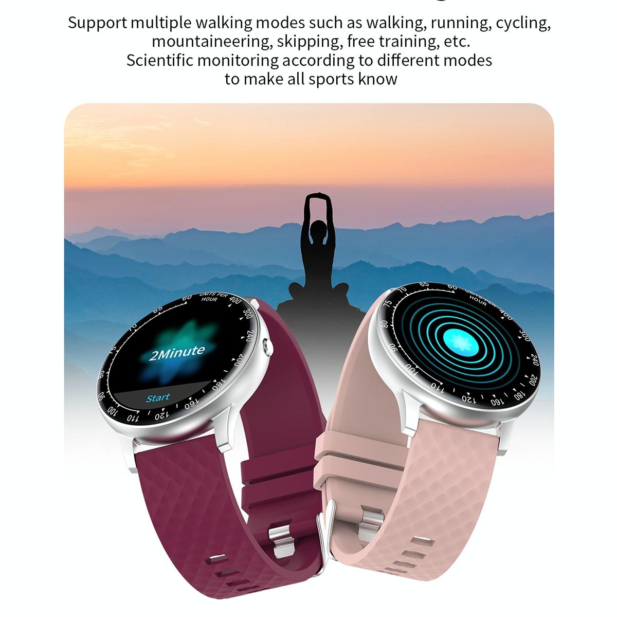 1.75 Inch Hd Round Screen Silicone Strap Smart Sports Watch - Lake Blue 8