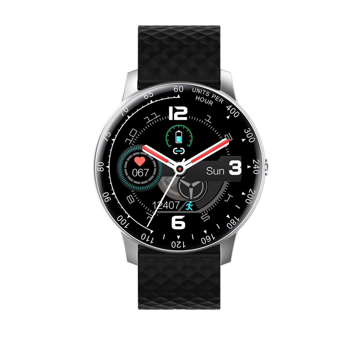1.75 Inch Hd Round Screen Silicone Strap Smart Sports Watch - Lake Blue 15
