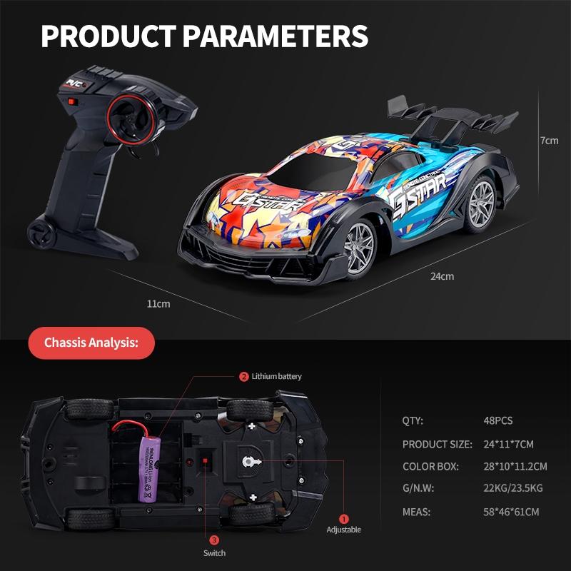 Remote Control Racing Car with Colourful Lights 4wd - Orange 6